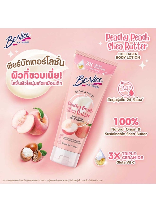 Benice Be Nice Glow & Moist Body Lotion with Peach Extract, Shea Butter & Collagen - Image 3